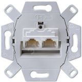 Розетка универсальная телефон/компьютер (RJ45) 2-ная, (экранированная)   категория 6  Механизм. EPUAE8-8UPOK6 JUNG