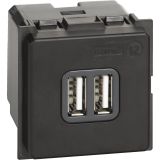 LIVING NOW. Зарядное устройство USB Стандарты А-А 3000мА 2 модуля. K4285C2 Legrand