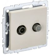 BRITE Розетка двойная TV+SAT РТВ/РСп12-БрКр бежевый BR-AF20-O-K10 IEK