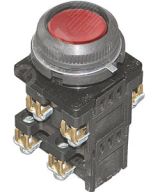 КЕ-182 У2 исп.7, красный, 2з+1р, цилиндр, IP54, 10А ,660В, выключатель кнопочный  (ЭТ) ET561473 Электротехник