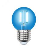Лампа светодиодная декоративная цветная LED 5вт 200-250В шар 350Лм Е27 СИНИЙ Air color UL-00002990 Uniel
