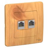 BLANCA скрытой установки розетка двойная компьютерная RJ45, кат.5e,, ясень BLNIS045455 Systeme Electric