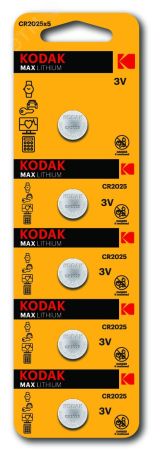 Батарейка CR2025-5BL MAX Lithium (60/360/69120) Б0018716 KODAK
