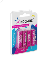 Аккумулятор R6 (АА) 2800mAh Ni-MH 4 на блистере KOCR6NIMH2800mAh4BL Космос