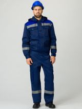 Костюм Титан-1 СОП с капюшоном (ткань Смесовая,210) брюки, темно-синий васильковый, 68-70 170-176 87468216013 Факел