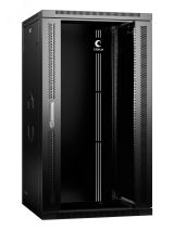 Шкаф телекоммуникационный настенный разобранный 19' 22U 600x600x1082mm (ШхГхВ) дверь стекло, цвет черный 10749c Cabeus