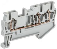 Клемма пружинная КПИ 3в-2,5 3 вывода 31А серый YZN11-3-002-K03 IEK