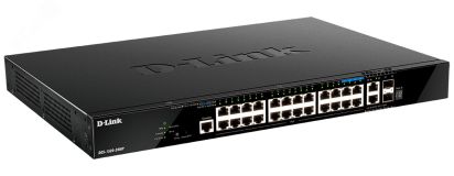 Коммутатор управляемый L3 PoE 28 портов 10/100/1000 Мб/с, 4хSFP, 24хPoE 370 Вт 135540 D-Link