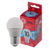 Лампа светодиодная E27 10Вт шар нейтральный RED LINE LED P45-10W-840-E27 R Е27 / Б0050234 ЭРА