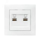 Валенсия розетка компьютерная RJ-45 2-местная белая EWK02-035-10 EKF