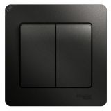 GLOSSA Выключатель двухклавишный сх.5 антрацит в сборе GSL000752 Systeme Electric