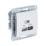 GLOSSA USB РОЗЕТКА A + тип-C 45W высокоскор.заряд. QC, PD, механизм, БЕЖЕВЫЙ GSL000229 Systeme Electric