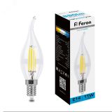Лампа светодиодная LED 11вт Е14 дневной свеча на ветру FILAMENT 38237 FERON