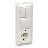 BLANCA Блок 1клавиша/2клавиши/розетка с           заземлением BK2VR-008A-B Systeme Electric