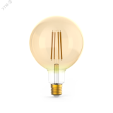 Лампа светодиодная филаментная LED 10 Вт 820 лм 2400К AC185-265В E27 шар G125 теплая золотистая колба диммируемая Black Filament Gauss 158802010-D GAUSS