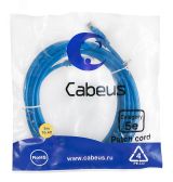 Патч-корд U/UTP, категория 5е, 2xRJ45/8p8c, неэкранированный, синий, PVC, 5м 7463c Cabeus
