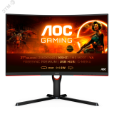 Монитор 27'' VA, 2560х1440, 300 КМ/м2, 1000:1, 4мс, HDMIх2, DP, USB-Hub, Speakers, изогнутый CQ27G3SU AOC