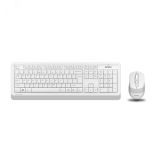 Комплект клавиатура + мышь беспроводная Fstyler FG1010, USB, multimedia, белый/серый 1147575 A4Tech