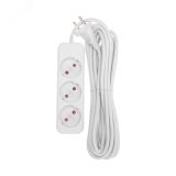 Удлинитель STANDARD 3 гнезда, 5 м, 2х1,0 мм2, б/з, белый 13-4008 REXANT