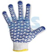 Перчатки х/б с нанесением ПВХ , 4 нити, 7.5 класс вязки, REXANT 09-0214 REXANT