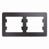 GLOSSA рамка 2-постовая горизонтальная графит GSL001302 Systeme Electric