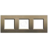 LivingLight Рамка прямоугольная 3 поста Коричневый шелк LNA4802M3SQ BTicino