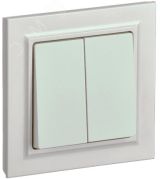 BRITE Выключатель двухклавишный 10А в сборе ВСР10-2-0-БрЖ жемчуг IEK BR-V20-0-10-K36-F IEK
