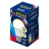 Лампа светодиодная LED 8вт 175-250В форма А 700Лм E27 3000К ЯРКАЯ UL-00001522 Uniel