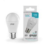 Лампа светодиодная LED 13 Вт 1200 лм 4000К AC180-240В E27 шар P45 нейтральный Basic 10502232 GAUSS