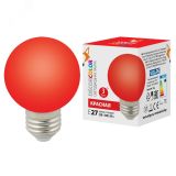 Лампа декоративная светодиодная LED-G60-3W/RED/E27/FR/С Форма шар матовая Цвет красный Картон ТМ Volpe UL-00006959 Uniel