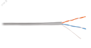 Кабель U/UTP 2 пары, Кат.5 (Класс D), 100МГц, одножильный, BC (чистая медь), 24AWG (0,50мм), поливинилхлорид, внутренний, серый, 305м ЭКО63813 NIKOMAX