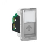 Розетка UNICA MODULAR компьютерная RJ45 одиночная категория 5е STP 1 модуль алюминий