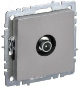 BRITE Розетка TV проходная РТВ10-0-БрС сталь BR-A10-P-K46 IEK