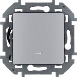 Переключатель одноклавишный с подсветкой/индикацией INSPIRIA 10 AX 250 В~ алюминий 673662 Legrand