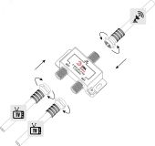 Делитель ТВ Simple DS-F-SAT-01 2 ответвления под F разъём 5-2500 МГц Б0048329 ЭРА