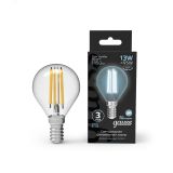 Лампа светодиодная филаментная LED 13 Вт 1150 лм 4100К AC210-240В E14 шар P45 нейтральный Black Filament 105801213 GAUSS