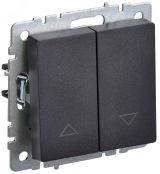 BRITE Выключатель жалюзи 10А ВС10-1-5-БрЧ черный BR-V15-0-10-K02 IEK