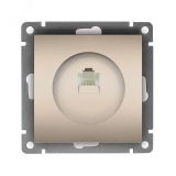 Розетка компьютерная одноместная серия Афина, с/у, 1А, RJ45, шампань (еврослот) A0051-Br UNIVersal