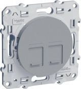 ODACE Розетка компьютерная 2хRJ45 категория 5 алюминий