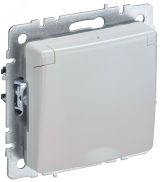 BRITE Розетка с заземлением с защитными шторками и крышкой 16А IP44 РСбш10-3-44-БрЖ жемчуг BR-R16-16-44-K36 IEK