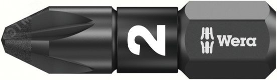 Бита ударная 855/1 IMP DC Impaktor PZ алмазное покрытие хвостовик 1/4 C 6.3 PZ 2 x 25 мм с держателем-еврослот WE-057621 Wera