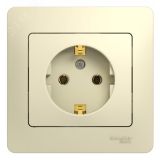 GLOSSA Розетка с заземлением в сборе бежевая GSL000242 Systeme Electric