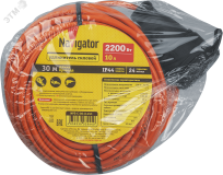 Удлинитель силовой NPE-C-30-X-2x1 шнур б/з 30м ПВС 2х1 2200 Вт IP44 29875 Navigator Group