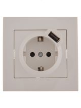 Розетка RAIN с/з с USB скрытой установки белая 703-0202-181 Lezard