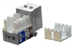 Вставка Keystone Jack RJ-45(8P8C) категория 5e серая 432653 Hyperline