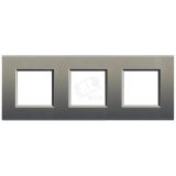 LivingLight Рамка прямоугольная 3 поста Серый шелк LNA4802M3AE BTicino