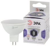 Лампа светодиодная LED MR16-8W-860-GU5.3 (диод софит 8Вт холод GU5.3) (10/100/4200) Б0049071 ЭРА
