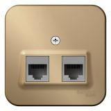 Розетка BLANCA наружная двойная компьютерная RJ45, кат.5e, с изолирующей пластиной, титан BLNIA045454 Systeme Electric