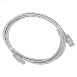 Патч-корд TERACOM Cat.5E (1Гбит/с) неэкранированный UTP оболочка PVC серый (2м) TRC-5EUTP-PVC-2M-GY EKF