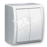 15 Aqua Выключатель двухклавишный IP54 10А 250В винтовой зажим S15A белый 1594398-030 Simon